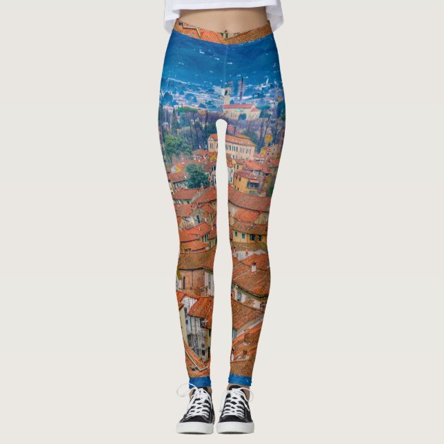 Lucca Historic Center Aerial View Leggings (Front)