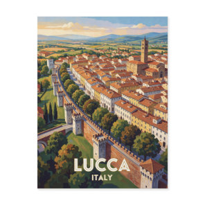 Lucca Italy City Walls Travel Scene 🧱 Postcard