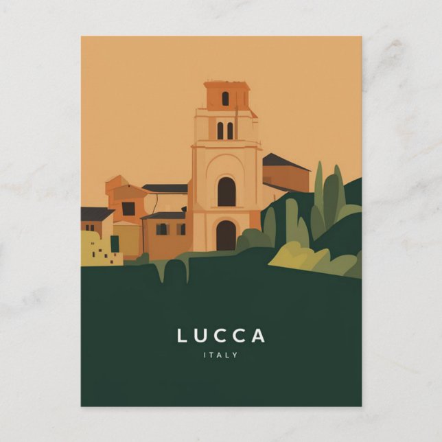 Lucca Italy Stylist Illustration Postcard (Front)