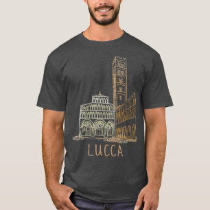 Lucca Italy Unique Hand Drawn Art Gift Men Women T-Shirt
