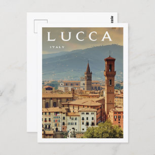 Lucca Italy Vintage Famous Travel Place Postcard