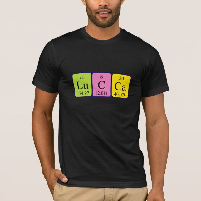 Lucca periodic table name shirt (Front)