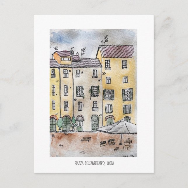 Lucca, Piazza Dell' Anfiteatro Postcard (Front)