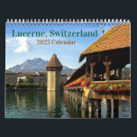 Lucerne Switzerland 2025 Calendar<br><div class="desc">Enjoy the scenic views of Lake Lucerne in Switzerland through 2025 including the iconic wooden Kapellbrücke (Chapel Bridge).</div>