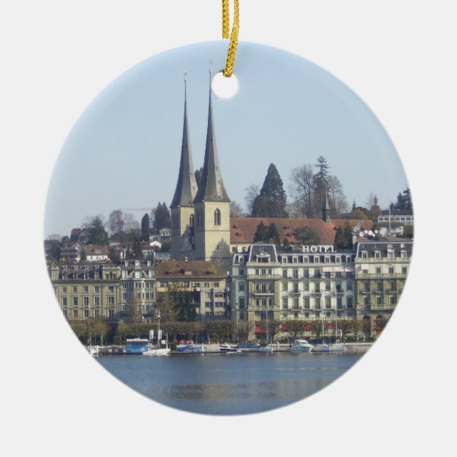 Lucerne Switzerland Ceramic Ornament (Front)