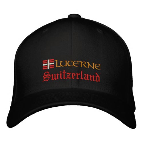 Lucerne  Switzerland fashion  Swiss Flag Patriot Embroidered Baseball Cap