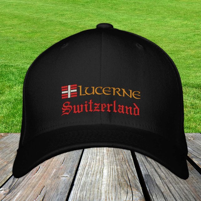 Lucerne & Switzerland fashion / Swiss Flag Patriot Embroidered Baseball Cap (Creator Uploaded)