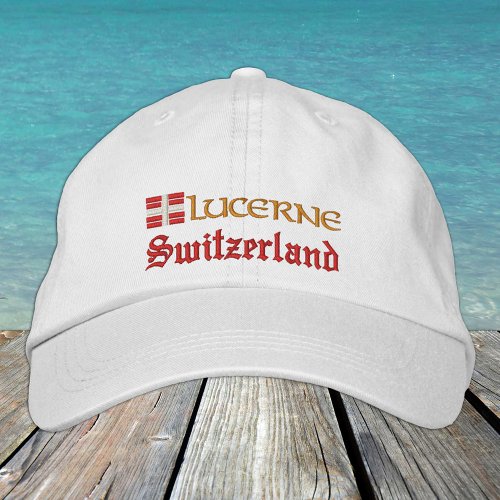 Lucerne  Switzerland fashion  Swiss Flag Patriot Embroidered Baseball Cap