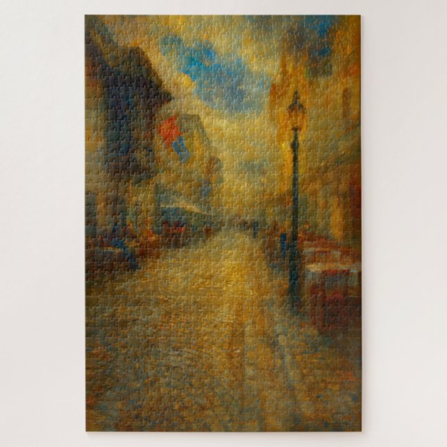 Lucerne Switzerland Old Town Twilight Art Puzzle (Vertical)