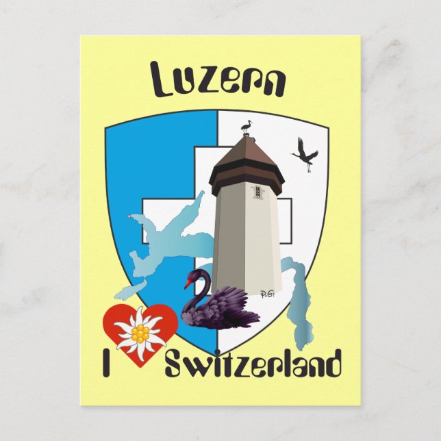 Lucerne Switzerland postcard (Front)