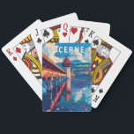 Lucerne Switzerland Travel Art Vintage Poker Cards<br><div class="desc">Lucerne retro vector travel design. Lucerne,  a compact city in Switzerland known for its preserved medieval architecture,  sits amid snowcapped mountains on Lake Lucerne.</div>