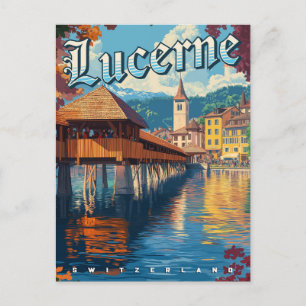 Lucerne Switzerland Vintage Travel Postcard