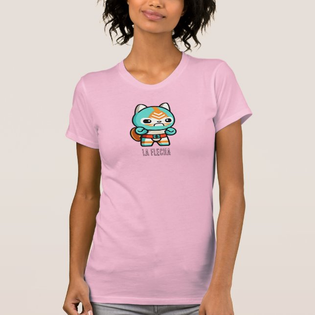 Lucha Libre Cat Mask Mexican Wrestling, La Flecha T-Shirt (Front)