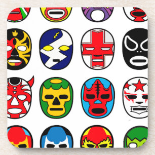 Lucha Libre Luchador Mexican Wrestling Masks Beverage Coaster