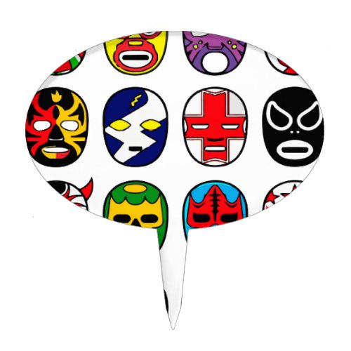 Lucha Libre Luchador Mexican Wrestling Masks Cake Topper