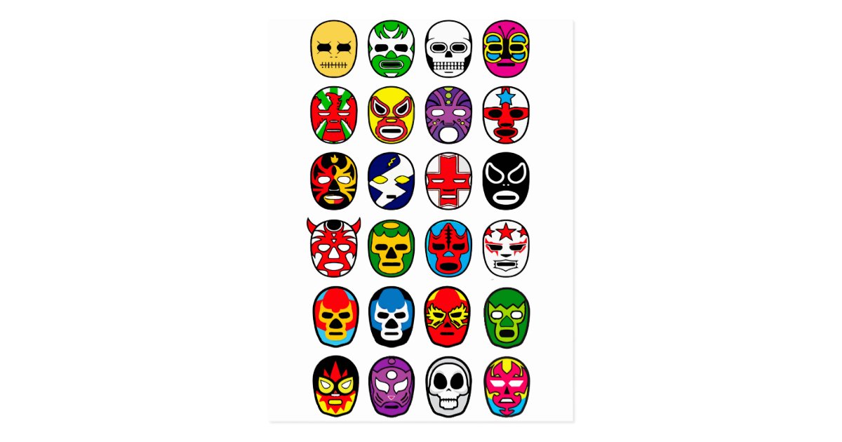 Lucha Libre Luchador Mexican Wrestling Masks Postcard | Zazzle.com