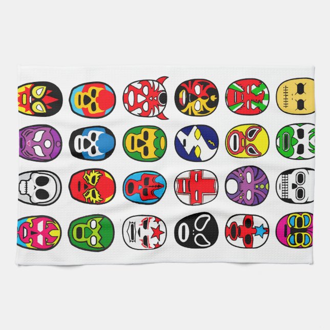 Lucha Libre Luchador Mexican Wrestling Masks Towel (Horizontal)