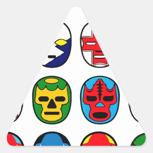 Lucha Libre Luchador Mexican Wrestling Masks Triangle Sticker