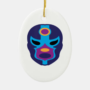 Lucha Libre Mask Ceramic Ornament