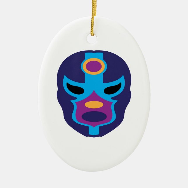 Lucha Libre Mask Ceramic Ornament (Front)