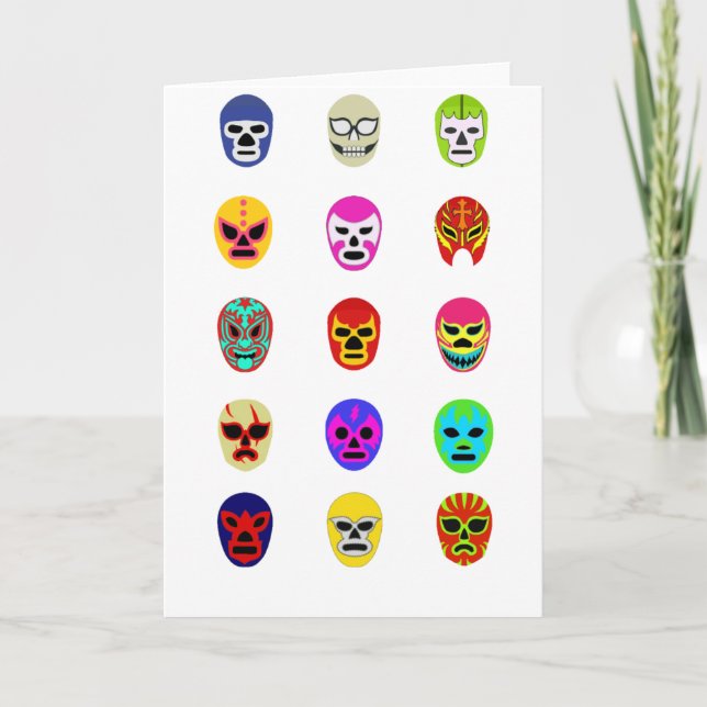 Lucha Libre Mask Mexican Wrestling Card (Front)