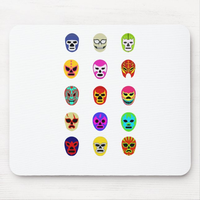 Lucha Libre Mask Mexican Wrestling Mouse Pad (Front)