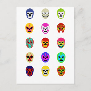 Lucha Libre Mask Mexican Wrestling Postcard