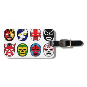 Lucha Libre Mask wrestler Mexican Wrestling Luggage Tag