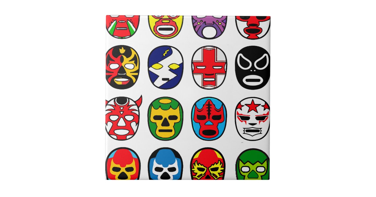 Lucha Libre Mask wrestler Mexican Wrestling Tile | Zazzle.com