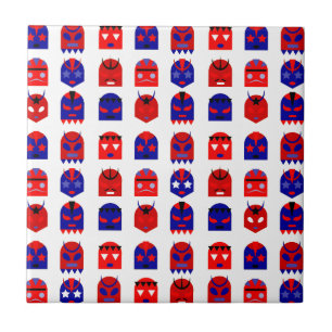 lucha libre masks ceramic tile