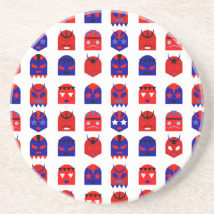 lucha libre masks sandstone coaster