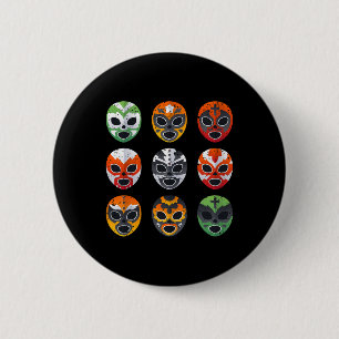 Lucha Libre Masks Shirt Boy Men Mexican Wrestling Button