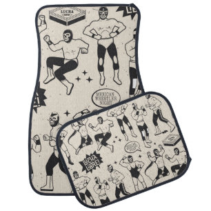 Lucha Libre: Mexican Wrestler pattern Car Floor Mat