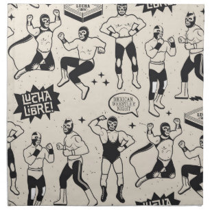 Lucha Libre: Mexican Wrestler pattern Cloth Napkin