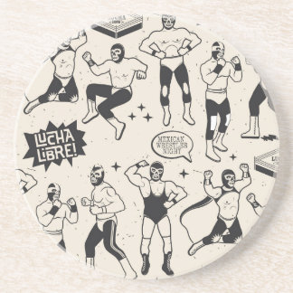 Lucha Libre: Mexican Wrestler pattern Coaster