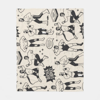 Lucha Libre: Mexican Wrestler pattern Fleece Blanket