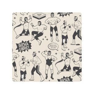 Lucha Libre: Mexican Wrestler pattern Metal Print