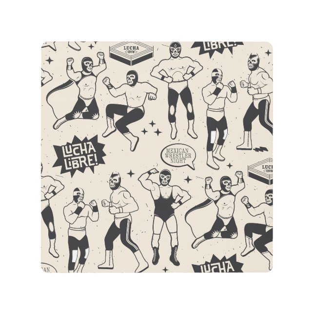 Lucha Libre: Mexican Wrestler pattern Metal Print (Front)