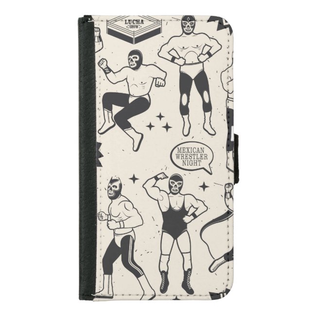 Lucha Libre: Mexican Wrestler pattern Samsung Galaxy Wallet Case (Front)