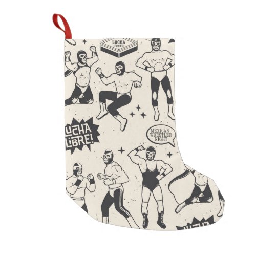 Lucha Libre Mexican Wrestler pattern Small Christmas Stocking