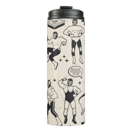Lucha Libre Mexican Wrestler pattern Thermal Tumbler