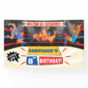 Lucha Libre Mexican Wrestling Birthday  Banner