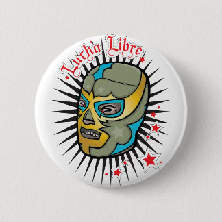 Lucha Libre Mexican Wrestling Mask Button