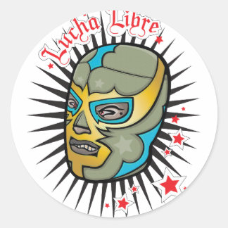 Lucha Libre Mexican Wrestling Mask Classic Round Sticker