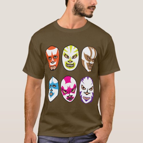 Lucha Libre Mexican Wrestling Masks Cinco De Mayo  T_Shirt