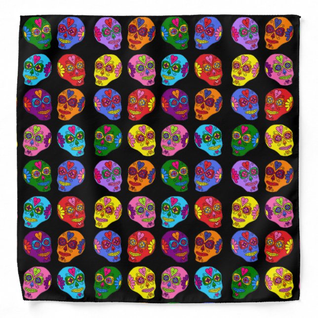Lucha Libre Sugar Skull Bandana (Front)