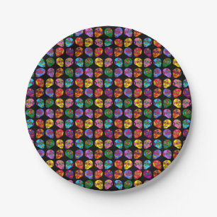 Lucha Libre Sugar Skull Paper Plates