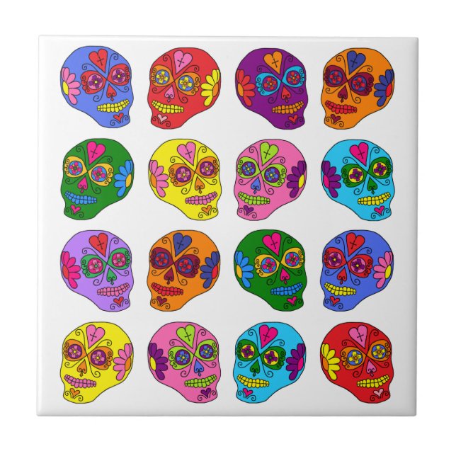 Lucha Libre Sugar Skull Tile (Front)