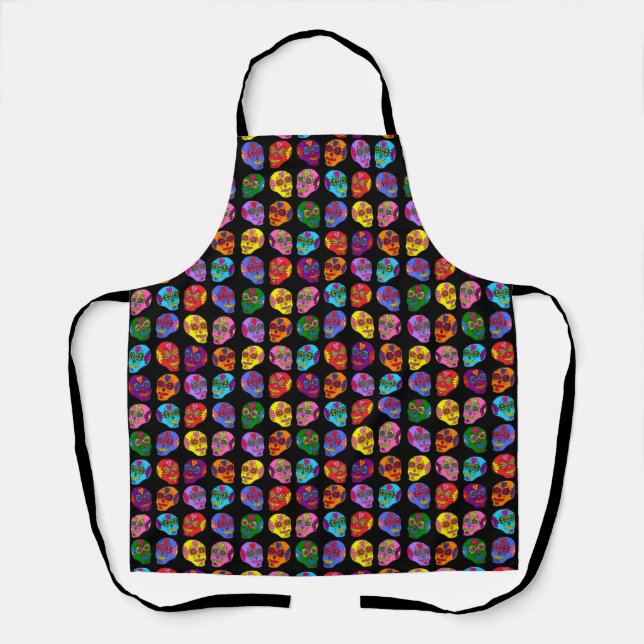 Lucha Libre Sugar Skulls Apron (Front)