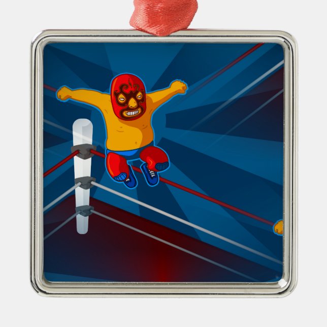 luchador metal ornament (Front)